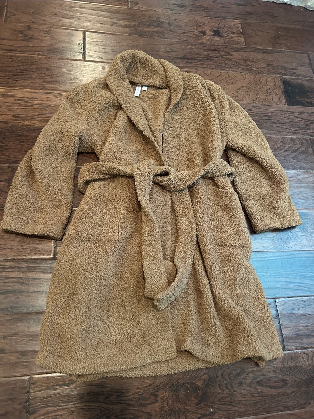 Joyspun Cozy Sherpa Bath Robe in Camel Brown